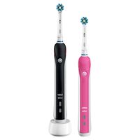 Oral-B elektrische tandenborstel Pro 2 2950N Duo zwart en roze - 2 poetsstanden - thumbnail