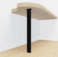 Tafelpoot zwart rechthoekig 80x40 mm - per meter