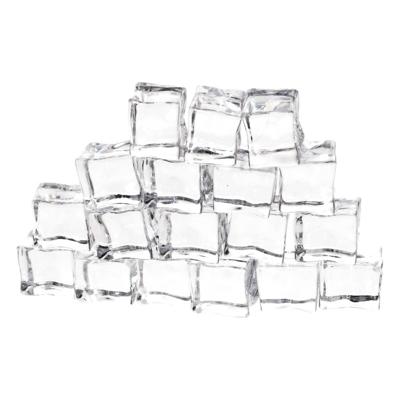 Decoris ijsblokjes - 20x stuks - transparant - kunststof - 2,5 cm - decoratie - winter themafeest
