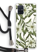 Wit bloemenpatroon: Samsung Galaxy A71 Transparant Hoesje met koord