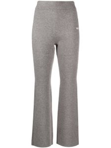 izzue pantalon évasé à logo brodé - Gris