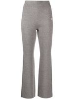 izzue pantalon évasé à logo brodé - Gris