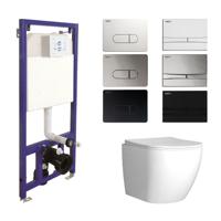 Toiletset Budget 62 Mudo Glans Wit Met B&W Drukplaat
