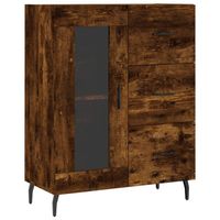 The Living Store Classic Dressoir - Gerookt eiken - 69.5 x 34 x 90 cm - Stevig bewerkt hout