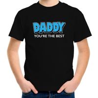 Daddy youre the best vaderdag cadeau / papa jij bent de beste t-shirt zwart voor kinderen - thumbnail