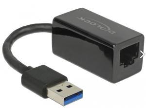 DeLOCK SuperSpeed USB-A (USB 3.1 Gen 1) male > Gigabit LAN 10/100/1000 Mbps compact adapter 12,7 centimeter