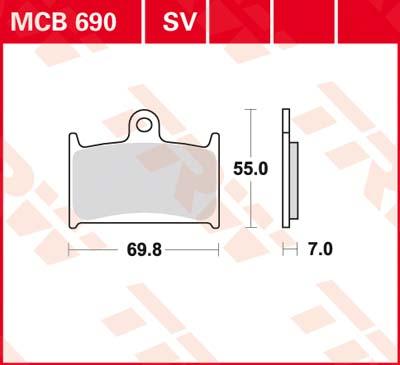TRW Remblokken, en remschoenen voor de moto, MCB690 Allround organisch