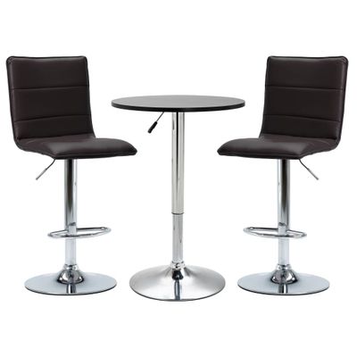 vidaXL 3-delige Barset kunstleer zwart