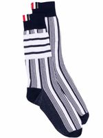 Thom Browne chaussettes à rayures - Bleu