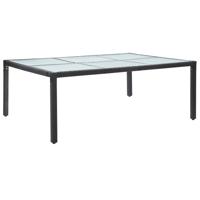Tuintafel 200x150x74 cm poly rattan zwart