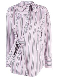 MSGM chemise rayée à détail de nœud - Rose