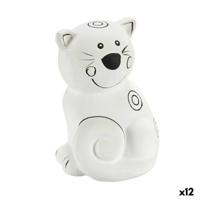 Spaarpot die je kunt verven Pincello Keramisch Kat 9 x 11,8 x 8,5 cm (12 Stuks)