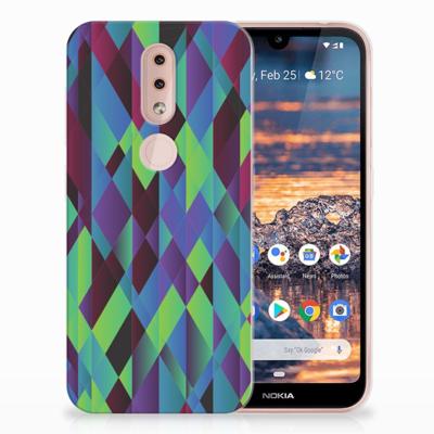 Nokia 4.2 | TPU Hoesje | Abstract Green Blue