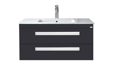 Sanicare Q8 badkamermeubel met 2 laden 100 cm antraciet Sanicare Q8 badkamermeubel met 2 laden 100 cm antraciet