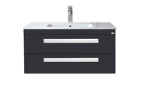 Sanicare Q8 badkamermeubel met 2 laden 100 cm antraciet - thumbnail