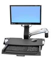 Ergotron StyleView® Sit-Stand Combo Monitor-wandbeugel 1-voudig 25,4 cm (10) - 61,0 cm (24) Zwart, Aluminium In hoogte verstelbaar, Toetsenbordhouder, - thumbnail