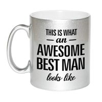 Awesome best man cadeau mok / beker voor bruiloft getuige zilver 330 ml