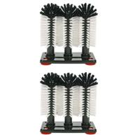 Spoelborstels - voor bierglazen - 2x - 19 x 18 x 10 cm - zwart - horeca borstels