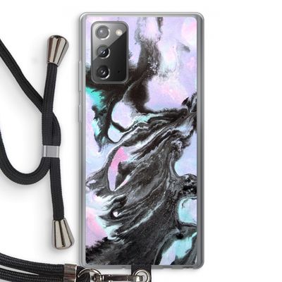 Pastel zwart: Samsung Galaxy Note 20 / Note 20 5G Transparant Hoesje met koord