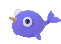 Free and Easy knijpfiguur narwal 13 cm blauw - thumbnail