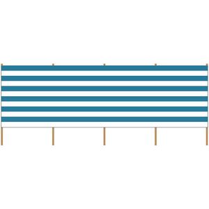 Strand/camping windscherm gestreept wit/blauw 2,25 meter x 120 cm   -