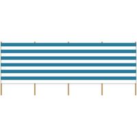 Strand/camping windscherm gestreept wit/blauw 2,25 meter x 120 cm   -