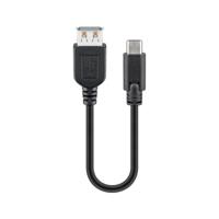 USB 3.2 GEN 1 (USB3.0) Aansluitkabel - USB-C naar USB-A - 5Gbit/s - USB adapter - OTG kabel - 0.2m - Zwart