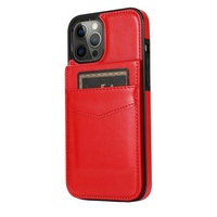 iPhone 15 hoesje - Backcover - Pasjeshouder - Portemonnee - Kunstleer - Rood - thumbnail