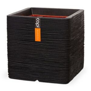 Capi plantenbak nature rib vierkant 50x50 cm zwart