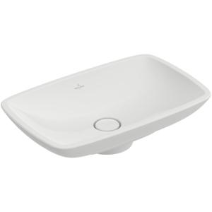 Villeroy & Boch Loop en Friends opzetwastafel met plug met keramische afdekking 58.5x38cm zonder overloop wit 51540101