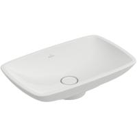 Villeroy & Boch Loop en Friends opzetwastafel met plug met keramische afdekking 58.5x38cm zonder overloop wit 51540101