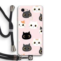 Katten: Pixel 3 XL Transparant Hoesje met koord Katten: Pixel 3 XL Transparant Hoesje met koord