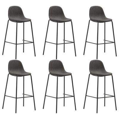 Barstoelen 6 st stof donkergrijs