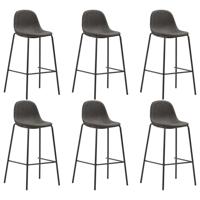 Barstoelen 6 st stof donkergrijs