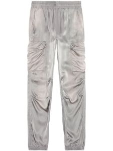 Diesel pantalon en satin à poches cargo - Argent