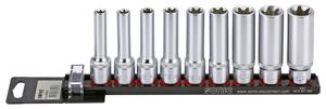 Doppenset 1/2", TX-E lang 9-dlg. op rail 300903