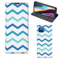 Motorola Moto G 5G Plus | Hoesje met Magneet | Zigzag Blauw