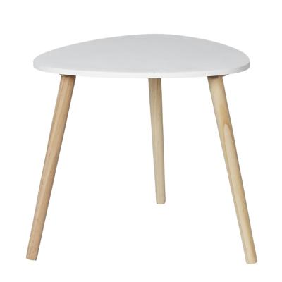Bijzettafel Shelly - hout - wit - D48 x H46 cm - binnen - organisch