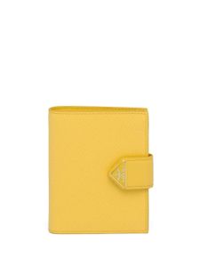 Prada portefeuille pliant à plaque logo - Jaune