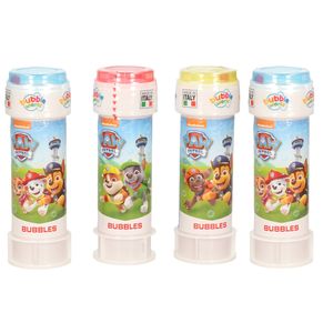 4x Paw Patrol bellenblaas flesjes met bal spelletje in dop 60 ml voor kinderen