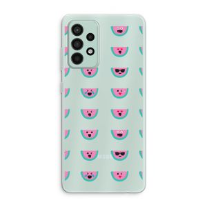 Smiley watermeloenprint: Samsung Galaxy A52s 5G Transparant Hoesje