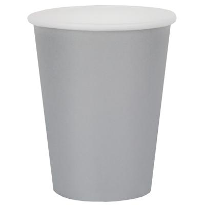 Santex feest/verjaardag bekertjes - 10x stuks - karton - zilver - 270 ml