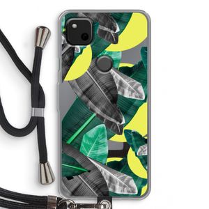Fantasie jungle: Pixel 4a Transparant Hoesje met koord