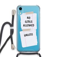 No Girls Allowed Unless: iPhone XR Transparant Hoesje met koord