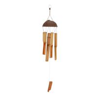 Alma Garden Windgong van bamboe hout - D12 x H60 cm - Tuin/balkon   -