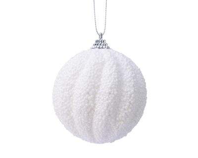 Kerstbal foam d8cm winterwit - Ksd