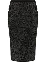 Versace minijupe à motif Barocco en jacquard - Noir