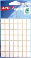 Agipa witte etiketten in etui ft 9 x 13 mm (b x h), 343 stuks, 49 per blad