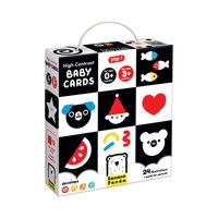 Banana Panda 12 Hoog Contrast Kijk en Voel Babyboek Kaarten / Zwart Wit Baby Speelgoed Boekje vanaf 0 maanden - 16x16cm - thumbnail