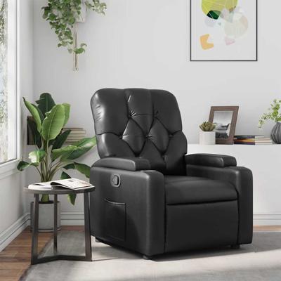 Fauteuil verstelbaar kunstleer zwart